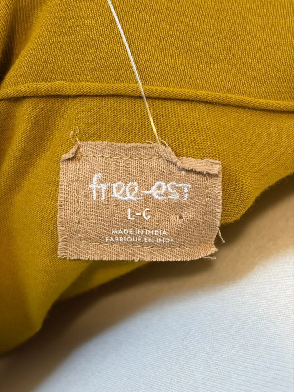 Free People Mustard Long Sleeve Smocked-Waist Dress